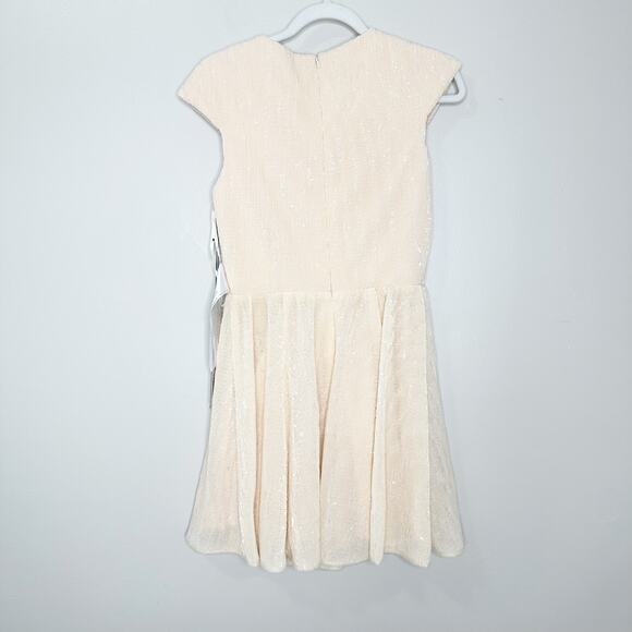 Mac Duggal Ieena 26306 Mini Dress Fit & Flare V-Neck Cap Sleeve Porcelain Size 4 - Picture 9 of 10